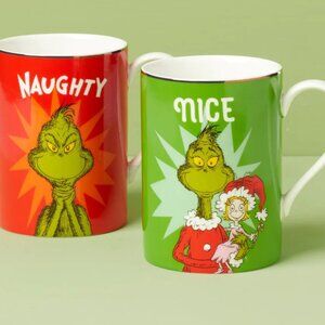 Lenox Merry Grinchmas Naughty & Nice Mug Set NIB